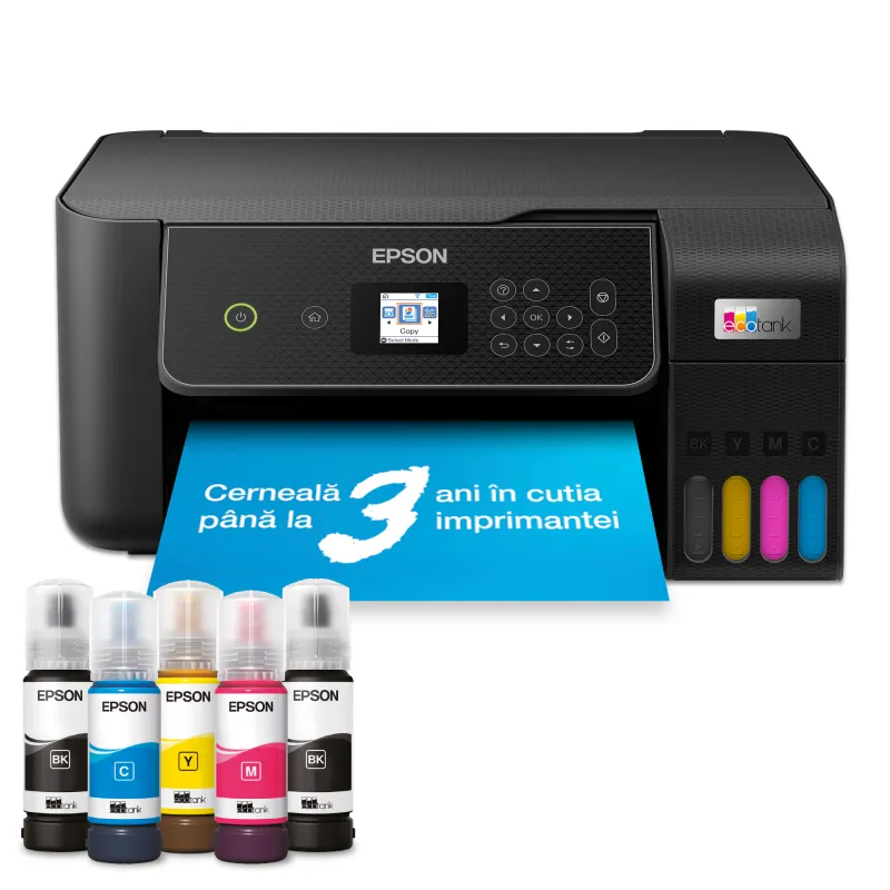 Multifunctional inkjet color CISS Epson EcoTank L3280, A4, Color, 10 ppm, USB, Wireless Negru
