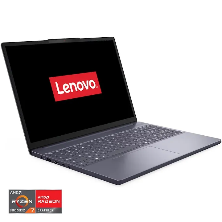 Lenovo IdeaPad Slim 3 15ARP10 cu procesor AMD Ryzen™ 7 7735HS pana la 4.75GHz, 15.3" WUXGA, IPS, 16GB DDR5 RAM, 1TB SSD, AMD Radeon™ 680M Graphics, No OS, Luna Grey