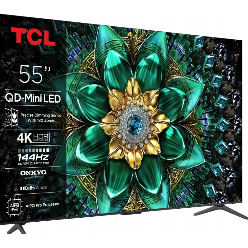 LED TCL 55C69K 55" QD-Mini 4K, 144Hz, Dolby Atmos, negru