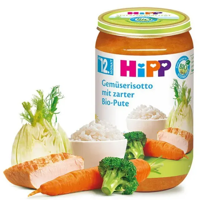 Meniu Hipp Risotto cu legume si curcan, de la 1 an, 250 g