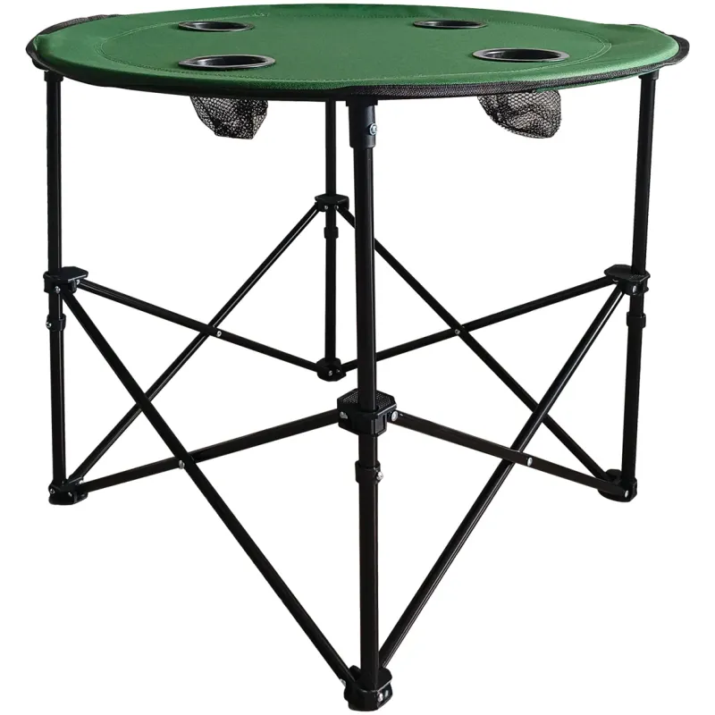 Masa camping cu suport pahare Kring, 70x70x60 cm, forest green