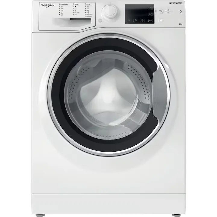 Masina de spalat rufe Whirlpool WRBSB 6249 W EU, 6 kg, Clasa C, 1200 RPM, Alb