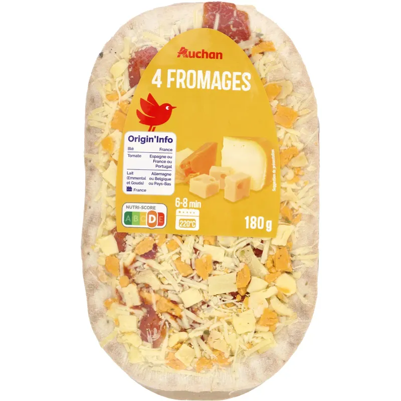 Mini pizza cu branza Auchan, 180 g