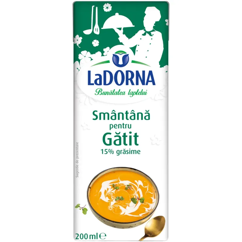 Smantana de gatit LaDorna, 15% grasime, 200 ml