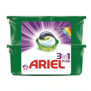 Set 2 x Detergent rufe automat Ariel All in One Color, 39 capsule, 78 spalari