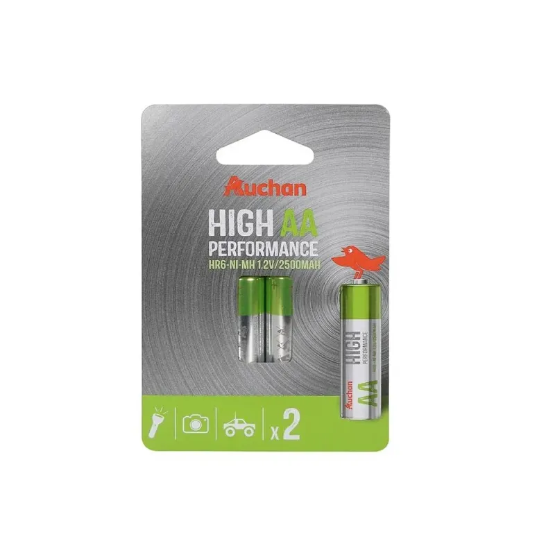 Baterii Auchan Essential, tip AA, HR 6, 2 bucati