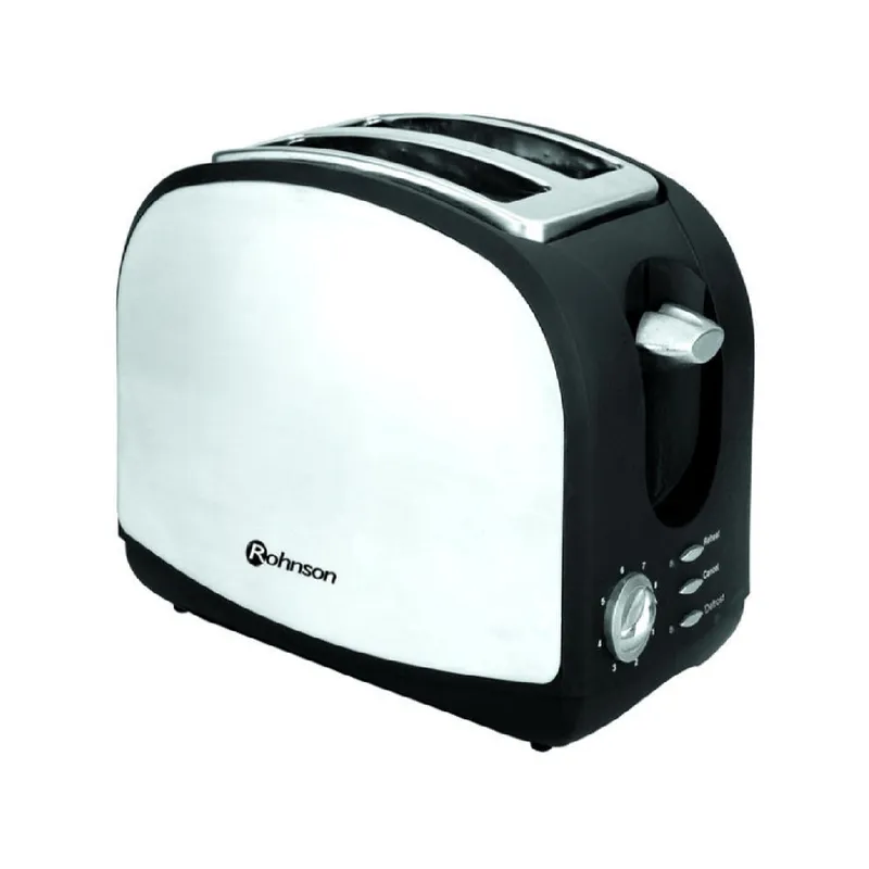 Prajitor de paine Rohnson R207, 900W, termostat reglabil, negru/argintiu