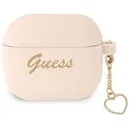 Guess GUA3LSCHSP AirPods 3 cover pink/pink Silicone Charm Heart Collection