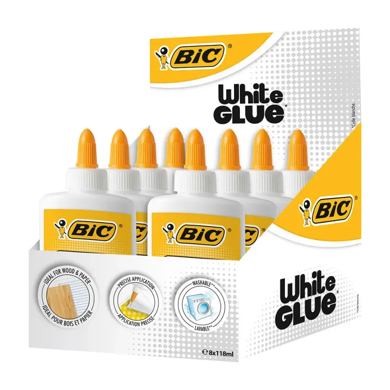 Lipici lichid Bic, 118 ml, alb