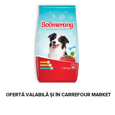 Hrana caini adulti Boomerang cu pui si vita, 10kg