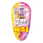 Aparat de ras dispozabil pentru femei BIC Miss Soleil Color Collection cu 3 lame, pachet 4 bucati