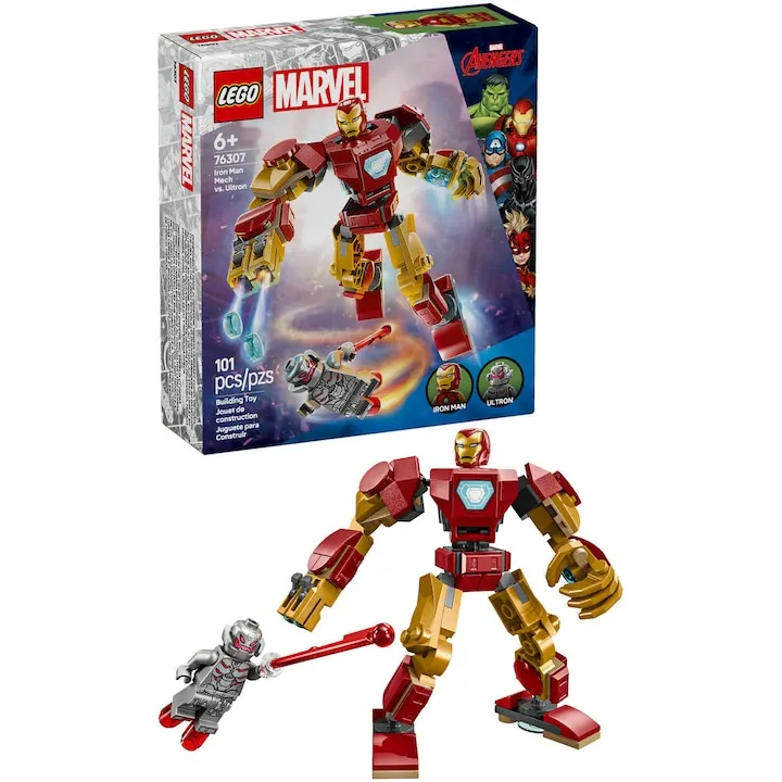 LEGO® Marvel - Robotul Iron Man vs. Ultron 76307, 101 piese