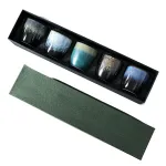 Set 5 cani ceramice stil japonez, rezistente la temperaturi inalte, multicolor, 7x7cm, 150ml