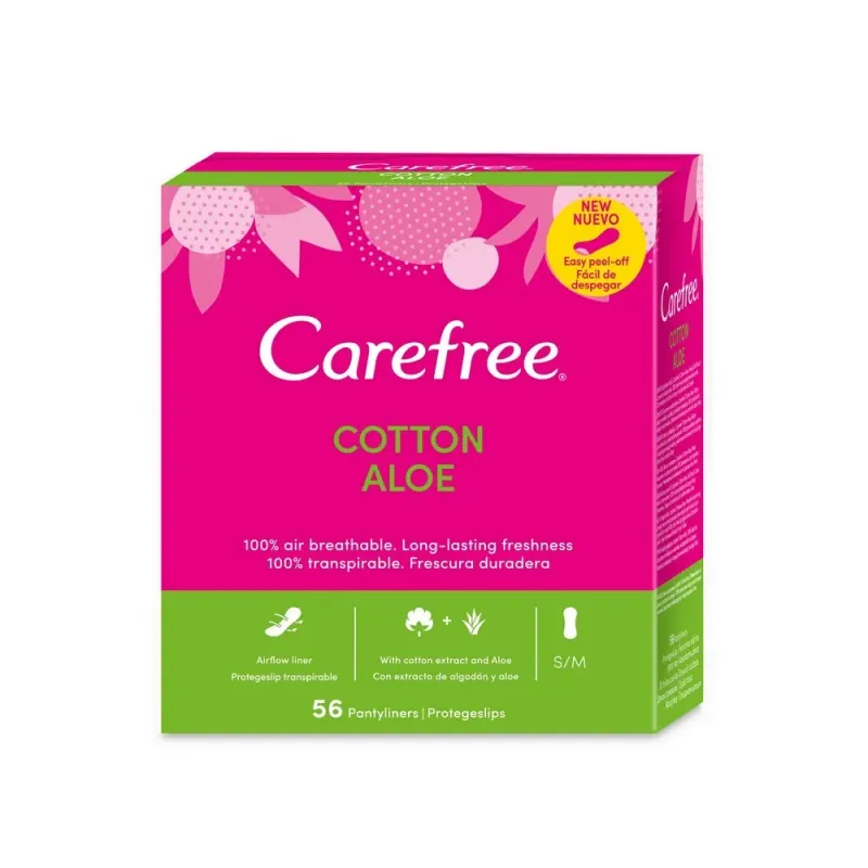 Absorbante cu aloe vera Carefree Pantyliners Panty, 56 bucati