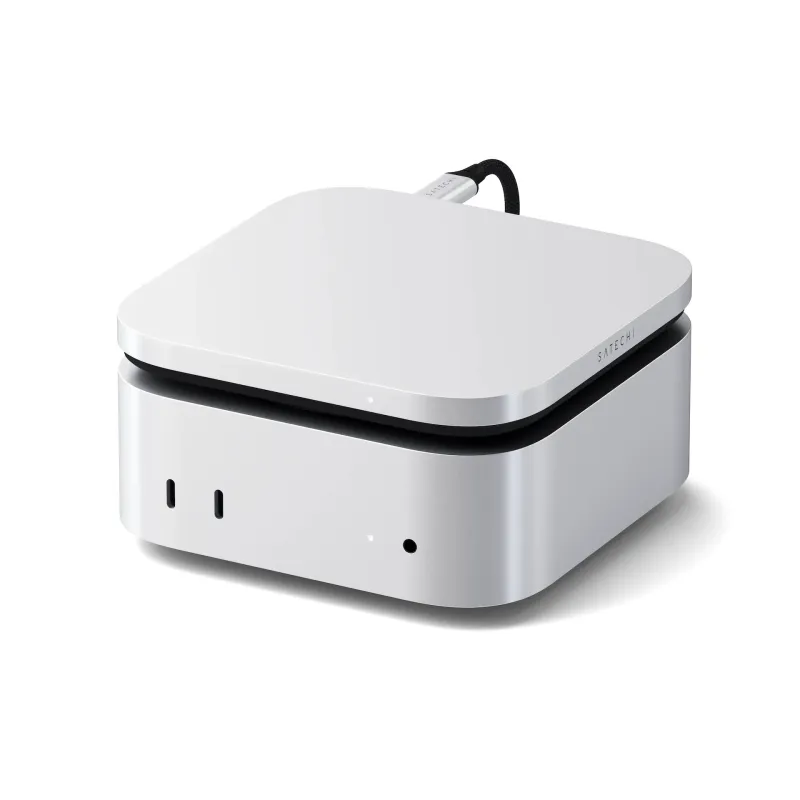 Carcasa SSD Satechi USB4 NVMe pentru Mac mini, 40 Gbps, 8 TB, 2280/2260/2242/2230 mm, argintie