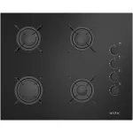 Plita incorporabila Arctic ARNGN64127SB, Gaz, 4 arzatoare, Aprindere electrica, Safety Plus, 65 cm, Sticla Neagra