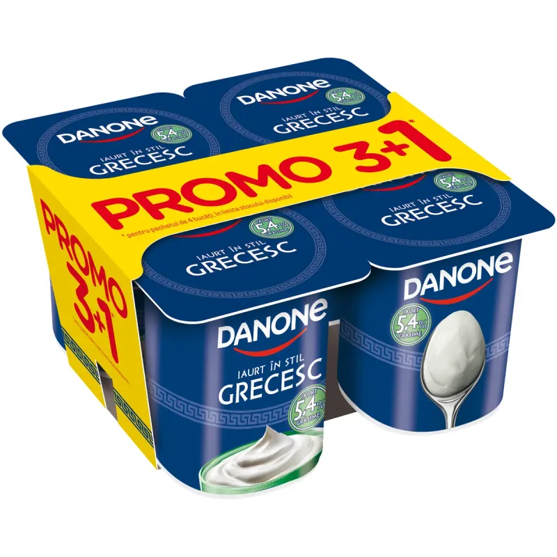 Iaurt in stil grecesc Danone, 4 X 130 g