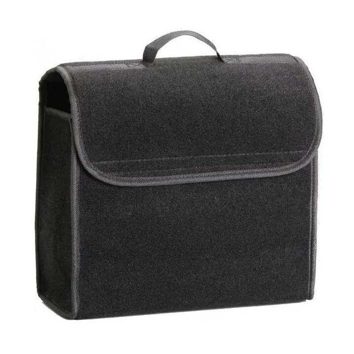 Organizator pentru portbagaj cu velcro, Cartrend, din poliester, antiderapant, negru, 36x29x4 cm