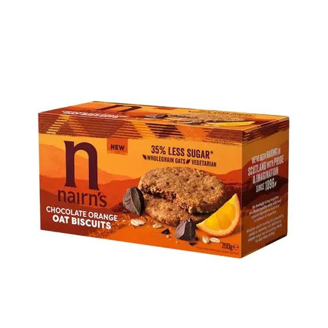 Biscuiti din ovaz integral cu ciocolata si portocala Nairn's, 200 g