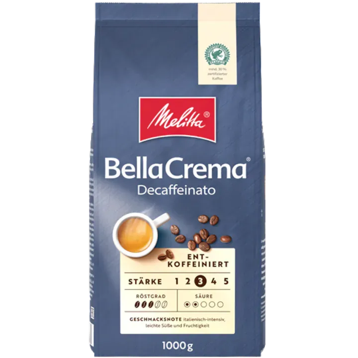 Cafea boabe, decafeinizata, Melitta Bellacrema, 1 kg