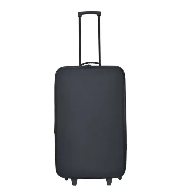 Troler confectionat din material textil cu 2 roti Auchan, 40 x 69 x 22 cm, marime L, culoare negru