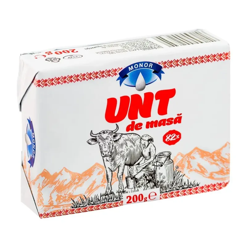 Unt de masa Monor, 82% grasime, 200 g
