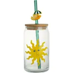 Sticla cu capac si pai Actuel Sun, 450 ml