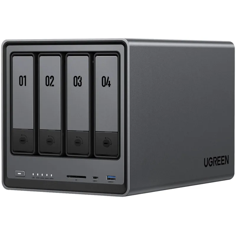 Network Attached Storage UGREEN NASync DXP4800 cu procesor Intel N100 Quad-core, 8GB DDR5, 4-bays, port 2.5G