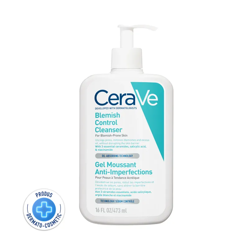 Gel de Curatare Spumant CeraVe Anti-Imperfectiuni, ten cu tendinta acneica, 473 ml