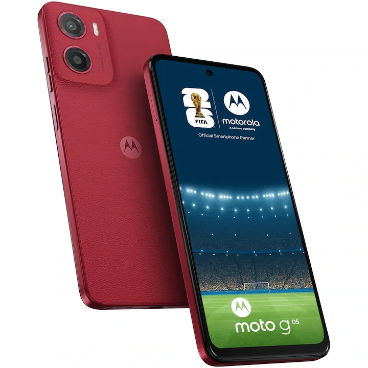 Motorola moto g05, Dual SIM, 64GB, 4GB RAM, 5200 mAh, Plum Red