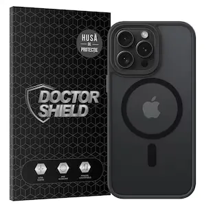 Husa de Protectie, Compatibila Apple iPhone 16 Pro, Doctor Shield Fantom, MagSafe - Negru
