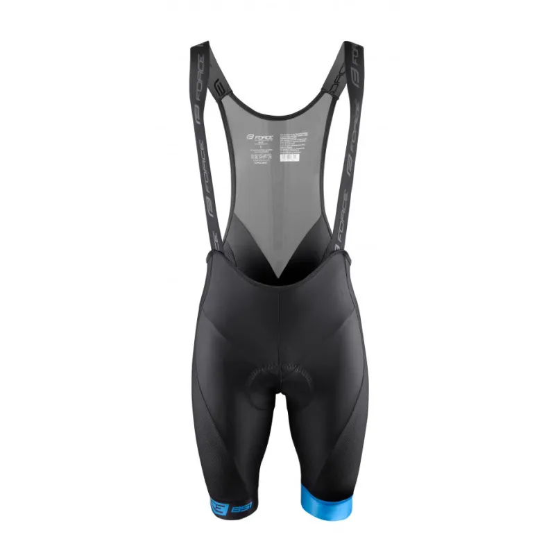 Pantaloni scurti cu bazon si bretele Force B51 Negru-Albastru XS