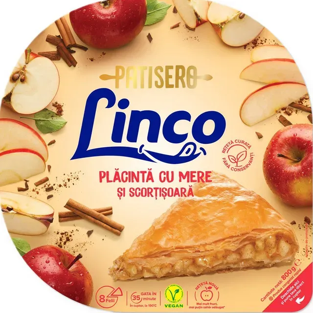 Placinta cu mere si scortisoara Linco Patisero, 800 g