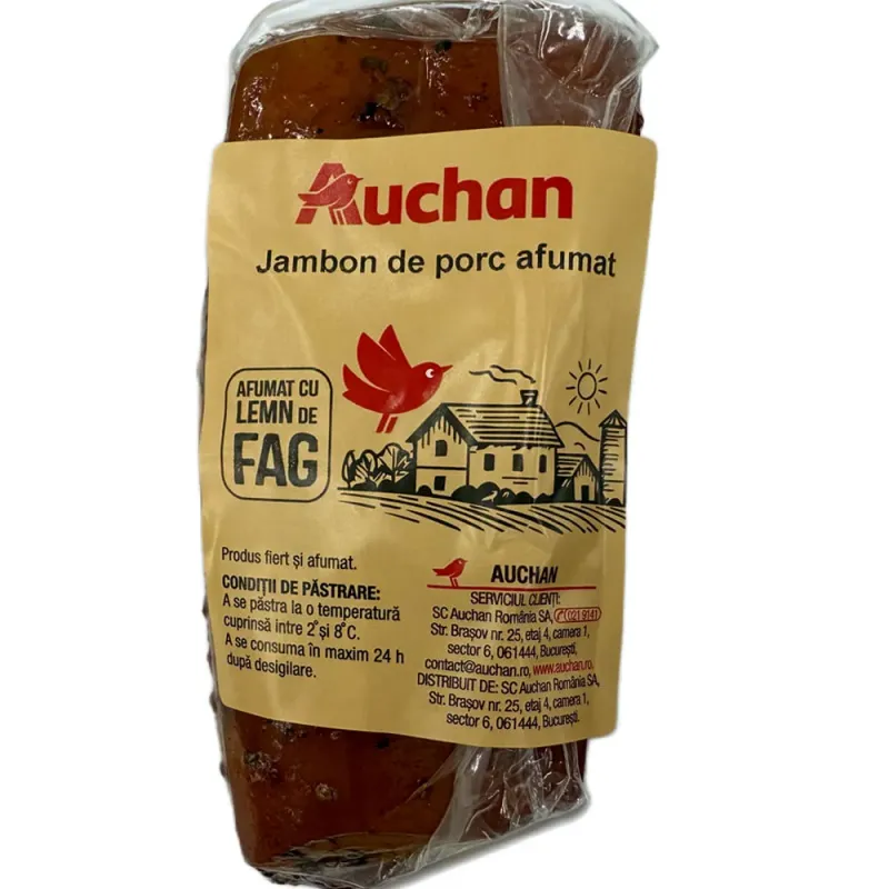 Jambon de porc afumat Auchan, vid, +/- 1 kg