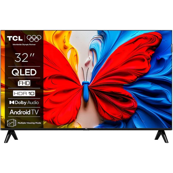 TCL QLED 32S5K, 80 cm, Smart Android TV, Full HD, Clasa F (Model 2025)
