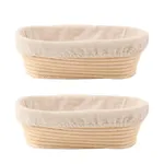 Set cosuri de fermentare pentru paine MWAOWM, 10x6inch, 2 bucati, din rattan natural, cu captuseli