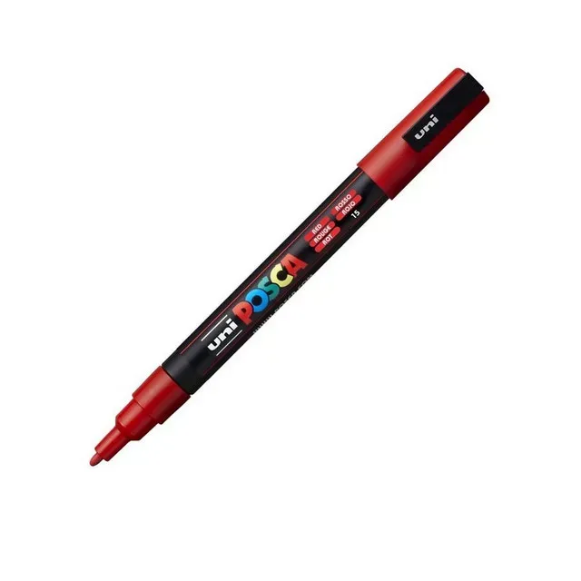 Marker UNI Posca PC-3M, varf 0.9 - 1.3 mm, rosu