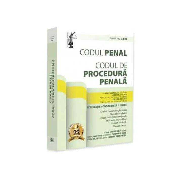 Codul penal si Codul de procedura penala. Ianuarie 2026. Editie tiparita pe hartie alba, Dan Lupascu