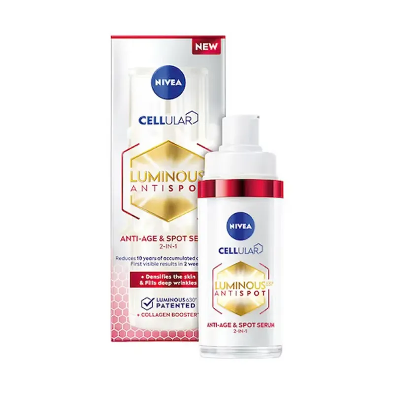 Ser pentru ten Nivea Cellular Luminous 630 2-in-1 Anti Rid & Anti Pete Pigmentare, 30 ml