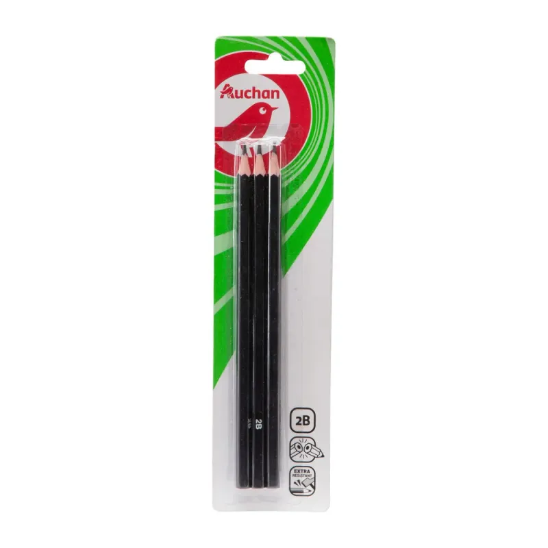 Set 3 creioane 2B grafit Auchan