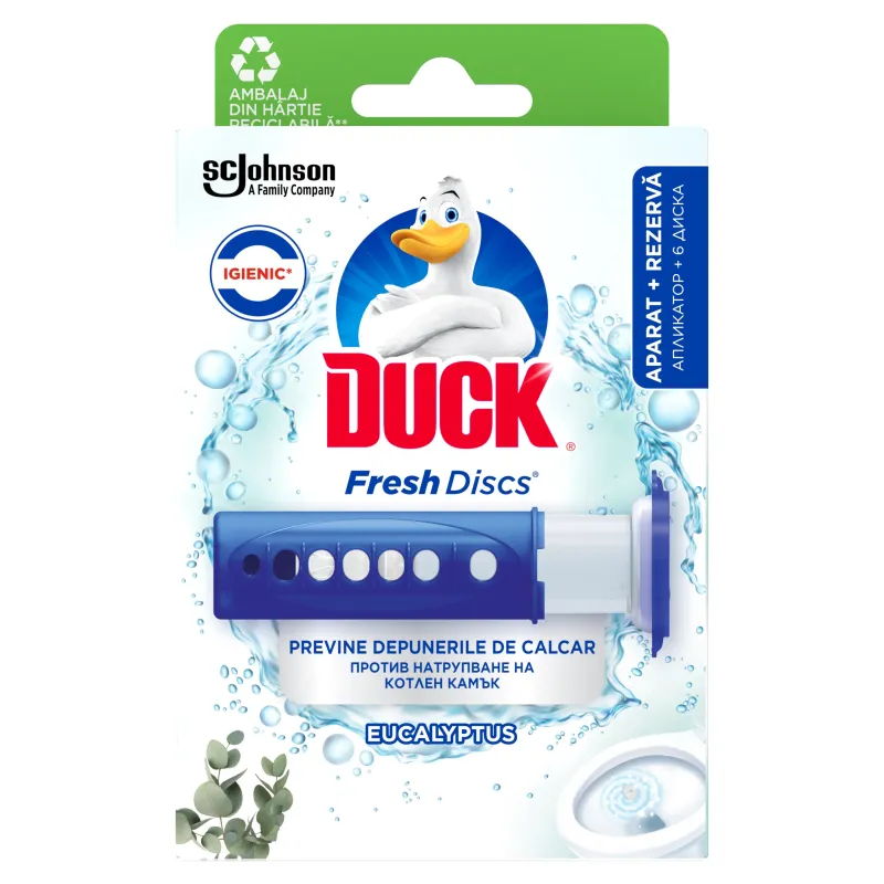 Odorizant pentru toaleta Duck Fresh Discs Active Eucalyptus, 36 ml