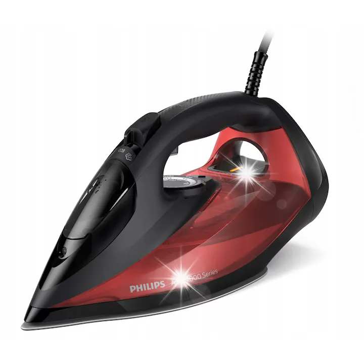 Fier de calcat Philips Azur 7000 DST7022/40, 2800W, abur continuu 50g/min, abur puternic 250g, negru-rosu, rezervor 300ml