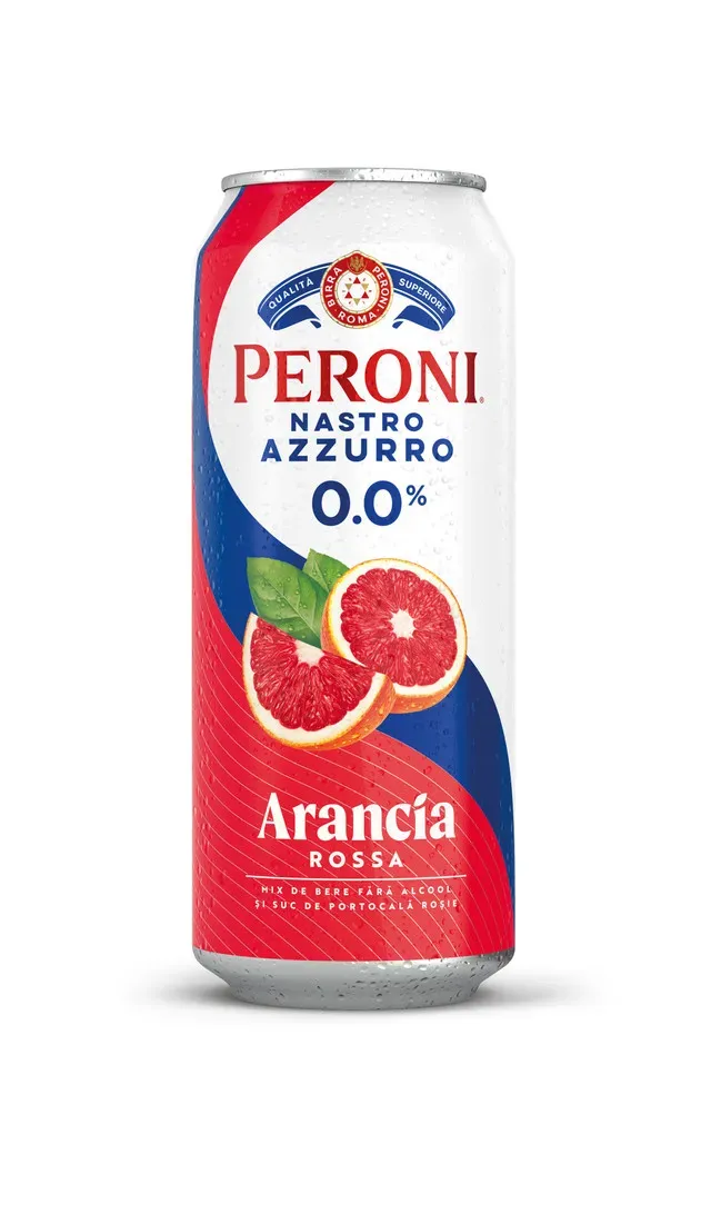 Bere fara alcool si suc de portocala rosie Peroni Arancia Rossa, doza, 0.5 l