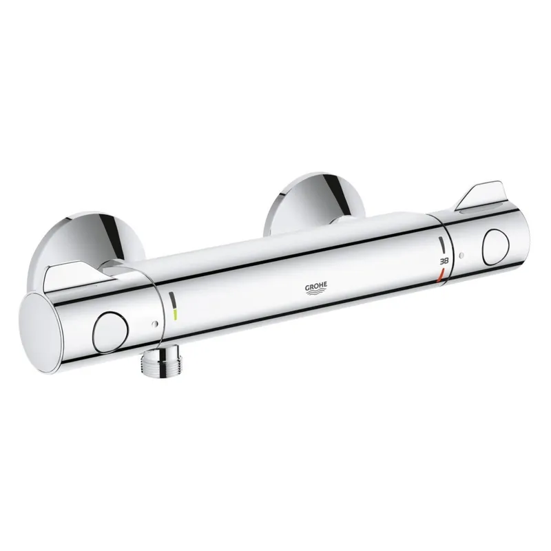 Baterie dus cu termostat Grohe Grohtherm 800, monocomanda, 1/2'', cartus ceramic, filtru impuritati inclus, protectie reflux, Crom