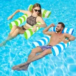 Fotoliu gonflabil piscina, 1 Set 2, YSBER®, 1 persoana pentru piscina, 125x105 CM, fotoliu sezlong, PVC, Albastru/Verde