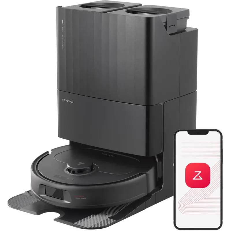 Aspirator robot Roborock Qrevo Plus, pentru Aspirare & Spalare cu Cartografiere si Wi-Fi, 7000 Pa, Negru