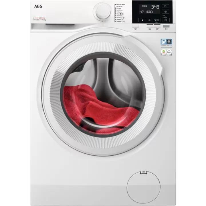 Masina de spalat cu abur AEG LFR71862BE ProSteam cu incarcare frontala, clasa energetica A, capacitate 8 kg, 1600 rpm, afisaj LED, alb