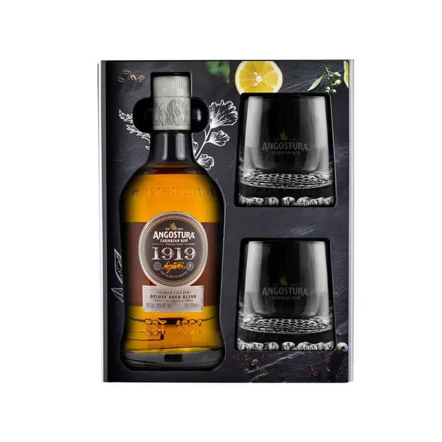 Rom Angostura 1918, 40% alcool, 0.7 l + 2 pahare