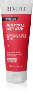 Revuele Pure Skin Anti-Pimple gel de dus exfoliant impotriva acneei 200 ml