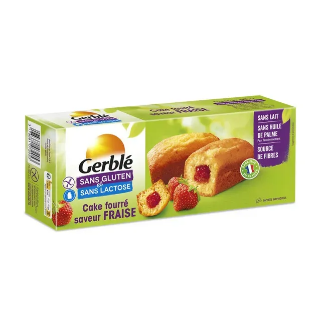 Mini chec umplut cu crema de capsuni Gerble, fara gluten, 210 g